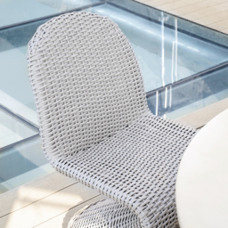 2 PCS Woven Rattan Outdoor Dining Chair Set Yard & Patio Furniture in Gray with Cushion & Pillow - thumbnail 6