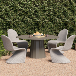 2 PCS Woven Rattan Outdoor Dining Chair Set Yard & Patio Furniture in Gray with Cushion & Pillow - thumbnail 7