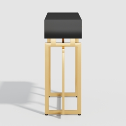 1000mm Modern Narrow Black Console Table with Storage Drawers and Metal Legs in Gold - thumbnail 9