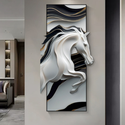 Creative Abstract Irregular Wall Hanging Black& White Horse Home Decoration - thumbnail 5