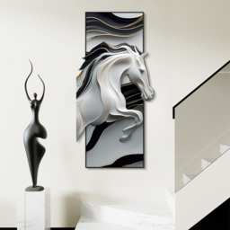 Creative Abstract Irregular Wall Hanging Black& White Horse Home Decoration - thumbnail 6