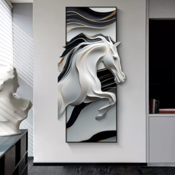 Creative Abstract Irregular Wall Hanging Black& White Horse Home Decoration