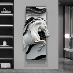 Creative Abstract Irregular Wall Hanging Black& White Horse Home Decoration - thumbnail 4