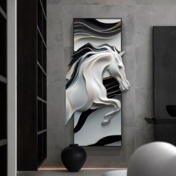 Creative Abstract Irregular Wall Hanging Black& White Horse Home Decoration - thumbnail 3