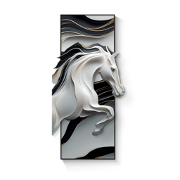 Creative Abstract Irregular Wall Hanging Black& White Horse Home Decoration - thumbnail 8