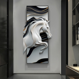 Creative Abstract Irregular Wall Hanging Black& White Horse Home Decoration - thumbnail 2