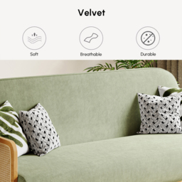 Mid-Century Modern Rattan Daybed Full Sofa Bed Convertible Sleeper Lounge Chair Folding - thumbnail 7