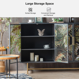 1800mm Modern Painted Sideboard Buffet with Glass Doors and Shelves - thumbnail 8
