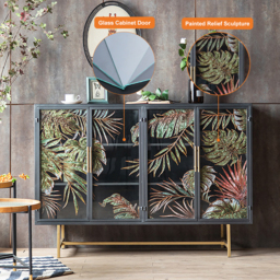 1800mm Modern Painted Sideboard Buffet with Glass Doors and Shelves - thumbnail 6