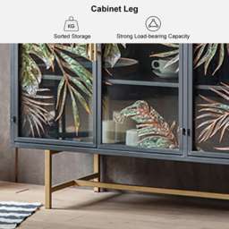 1800mm Modern Painted Sideboard Buffet with Glass Doors and Shelves - thumbnail 9