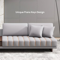 3200 mm L-Shaped Grey Modular Sectional Sofa with Storage Side Table and Ottoman - thumbnail 8