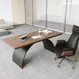 Reclining Leather Office Desk Chair High Back Adjustable Swivel Modern Executive Chair in Black - thumbnail 7