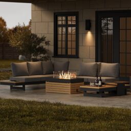 4 PCS L-shaped Garden Sectional Sofa Set Modern Yard & Patio Furniture for 6 Person in Grey Cushion & Pillow Included - thumbnail 5