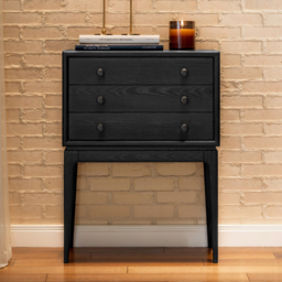 Tanic Mid Century Modern Chest Cabinet with Storage 3 Drawers of Ash Wood - thumbnail 2