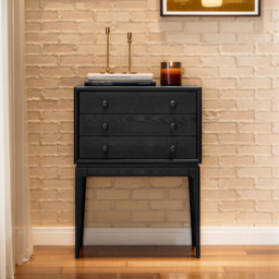 Tanic Mid Century Modern Chest Cabinet with Storage 3 Drawers of Ash Wood - thumbnail 4