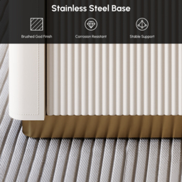 Modern Fluted Leather Closet Island 7 Drawer Dresser with Light & Jewellery Storage - thumbnail 8