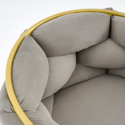 Gray Nordic Accent Chair Velvet Upholstery Chair Tufted Chair - thumbnail 9