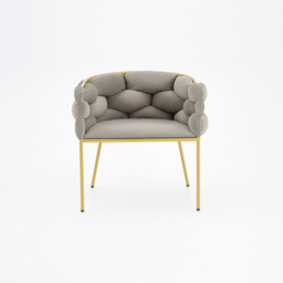 Gray Nordic Accent Chair Velvet Upholstery Chair Tufted Chair - thumbnail 7