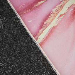 600mm x 2400mm Pink and Gold Abstract Modern Runner Rug Kitchen & Hallway Carpet with Flowing Pattern - thumbnail 4