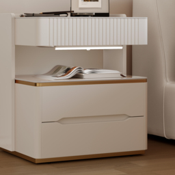 Modern Smart Bedside Table with Wireless Charger & Sensor Light & Bluetooth Speakers Sintered Stone Bedside Table - thumbnail 7