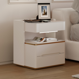 Modern Smart Bedside Table with Wireless Charger & Sensor Light & Bluetooth Speakers Sintered Stone Bedside Table - thumbnail 2
