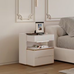 Modern Smart Bedside Table with Wireless Charger & Sensor Light & Bluetooth Speakers Sintered Stone Bedside Table - thumbnail 6