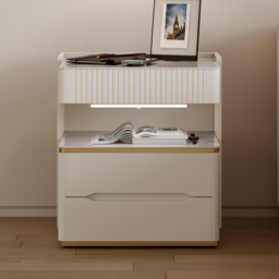 Modern Smart Bedside Table with Wireless Charger & Sensor Light & Bluetooth Speakers Sintered Stone Bedside Table - thumbnail 3