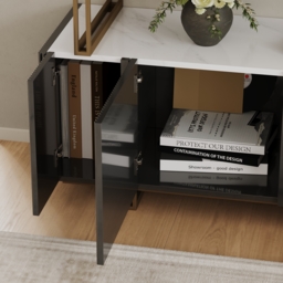 5-Shelf Glossy Black Bookshelf Etagere Tall Bookcase for Home & Office 170cm - thumbnail 8