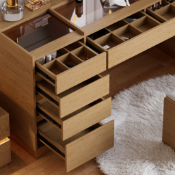 Modern Dressing Table with Chair with Lighted Vanity Mirror & Charging Station & Jewellery Storage Dressing Table - thumbnail 6