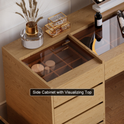 Modern Dressing Table with Chair with Lighted Vanity Mirror & Charging Station & Jewellery Storage Dressing Table - thumbnail 8