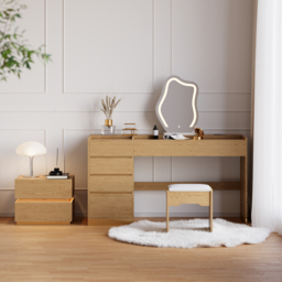 Modern Dressing Table with Chair with Lighted Vanity Mirror & Charging Station & Jewellery Storage Dressing Table - thumbnail 4