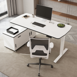 L Shaped Executive Office Desk Standing Desktop with 3 Doors & Drawer White Office Furniture Left Hand(1600mm) - thumbnail 7