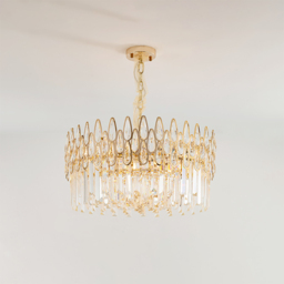 Ketose Modern Gold 6-Light Crystal Chandelier with Adjustable Chain - thumbnail 7