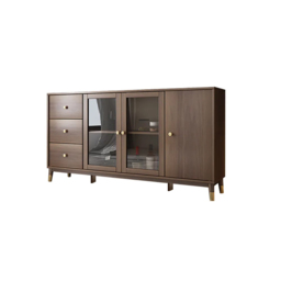 Ultic Modern Rectangle Sideboard Buffet with Ample Storages & Doors in Walnut - thumbnail 8