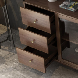 Ultic Modern Rectangle Sideboard Buffet with Ample Storages & Doors in Walnut - thumbnail 5