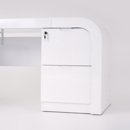 Chicent White L-shaped Modern Computer Desk with Cabinet & Ample Storage Left Hand Office Furniture  (1800mm) - thumbnail 4