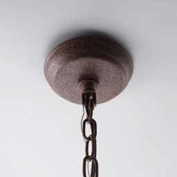 Cottage Style Distressed 5-Light Candelabra Chandelier with Scrolled Arms & Rust Canopy - thumbnail 4