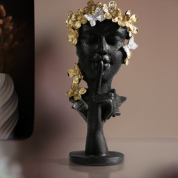 Black & Gold Thinker Sculpture Statue Resin Romantic Silence Desktop Ornament - thumbnail 8