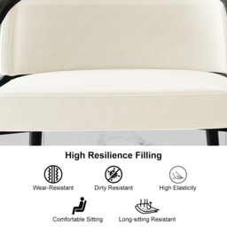 Cranis Bar Height Bar Stool with Arms in Beige Upholstery Velvet 2-Pieces - thumbnail 8