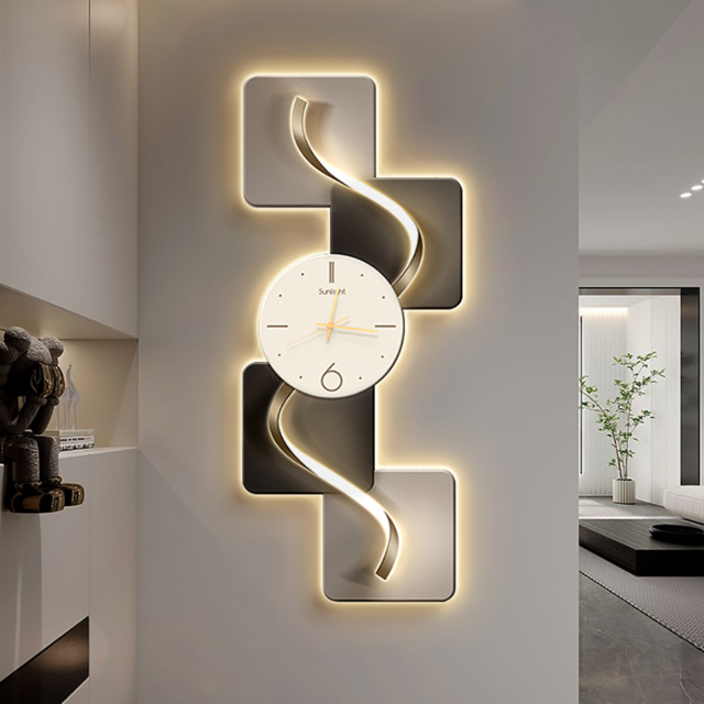 1000mm Large Silent Wall Clock Light Modern Abstract Geometric Decor Art Living Room - image 1