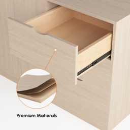 Modern 180 cm L-Shaped Whitewash Executive Desk with Storage, Right Hand - thumbnail 7
