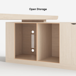 Modern 180 cm L-Shaped Whitewash Executive Desk with Storage, Right Hand - thumbnail 9