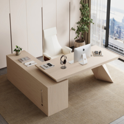Modern 180 cm L-Shaped Whitewash Executive Desk with Storage, Right Hand