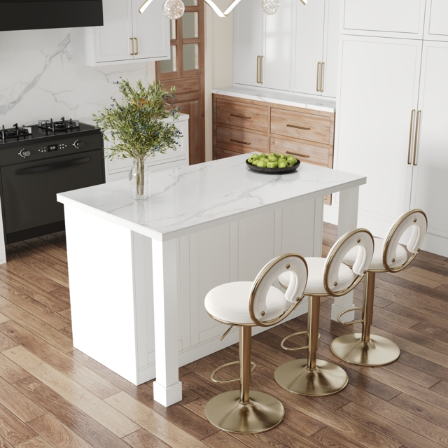 150cm Modern White Sintered Stone Kitchen Island with Wine Storage - image 1
