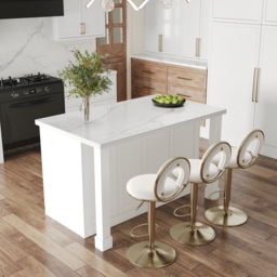 150cm Modern White Sintered Stone Kitchen Island with Wine Storage - thumbnail 1