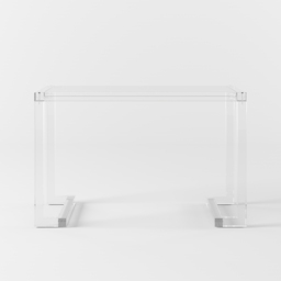 Savea 1000mm Modern Rectangular Clear Tempered Glass Office Writing Desk - thumbnail 7