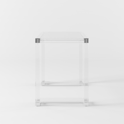 Savea 1000mm Modern Rectangular Clear Tempered Glass Office Writing Desk - thumbnail 9
