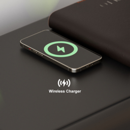 Modern Black Leather Smart Bedside Table with Wireless Charger 2 Drawers Bedside Table with USB & Type-C Ports - thumbnail 5