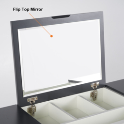 4-Drawer Dressing Table with Flip Top Mirror White & Grey - thumbnail 9