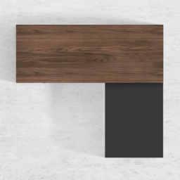 Modern L Shaped Executive Office Desk with with Movable File Cabinet Black & Walnut Swivel Desk Office Furniture (150 cm ) - thumbnail 8
